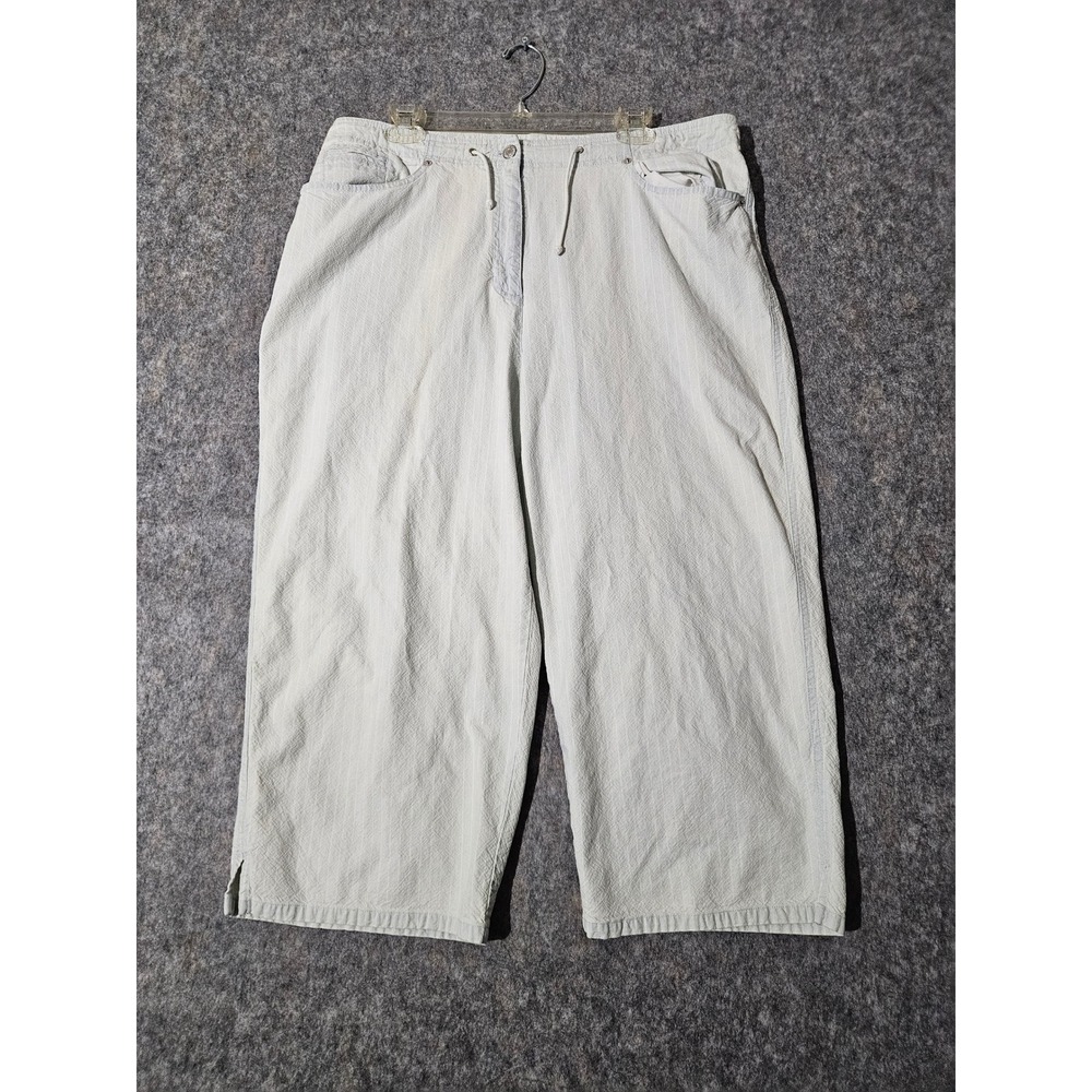 Lauren Jeans Co. Ralph Lauren Womens 16W Light Blue Herringbone Cropped Pants